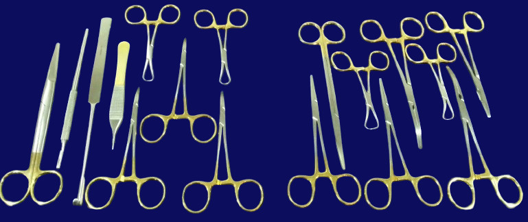 GENERAL SURGERY GOLD HANDLE SURGICAL INSTRUMENTS KIT SPAY PACK SET OF 17 PCS