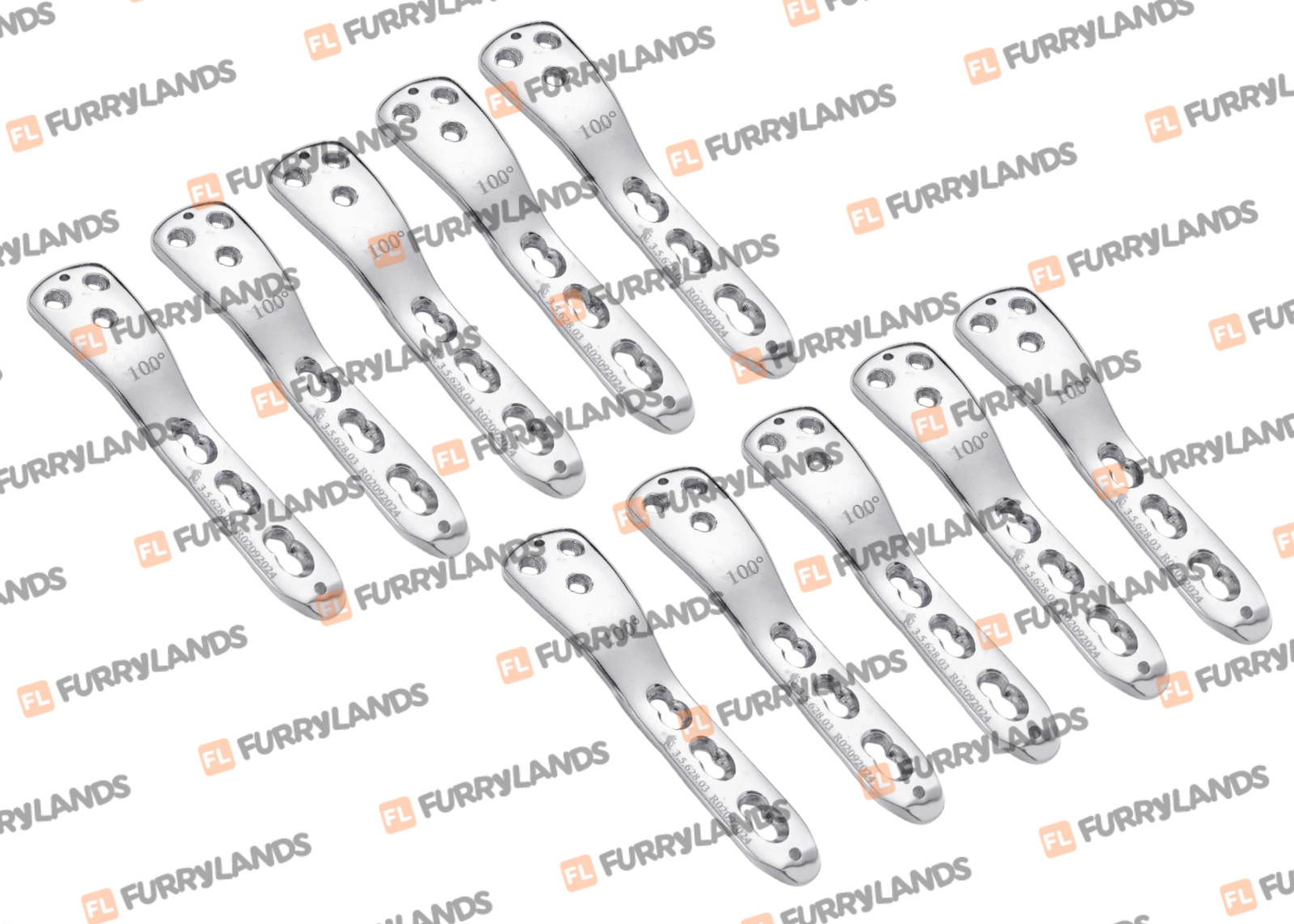 Pedíatric Hip Plates 3.5mm – Lot of 10 Pcs 100°