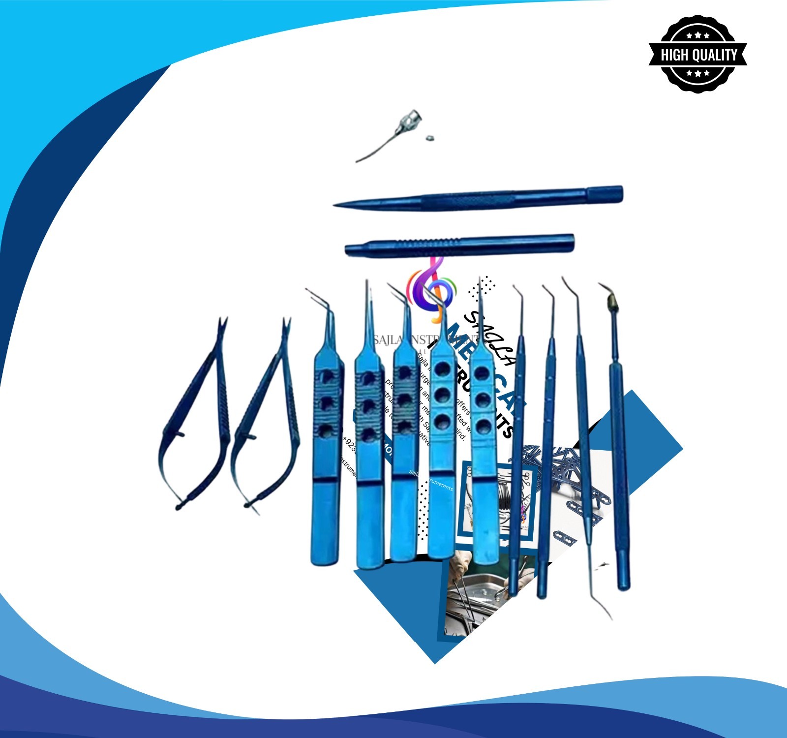 21 Piece Titanium Eye Cataract Surgery Instrument Set – Premium Ophthalmic Tools