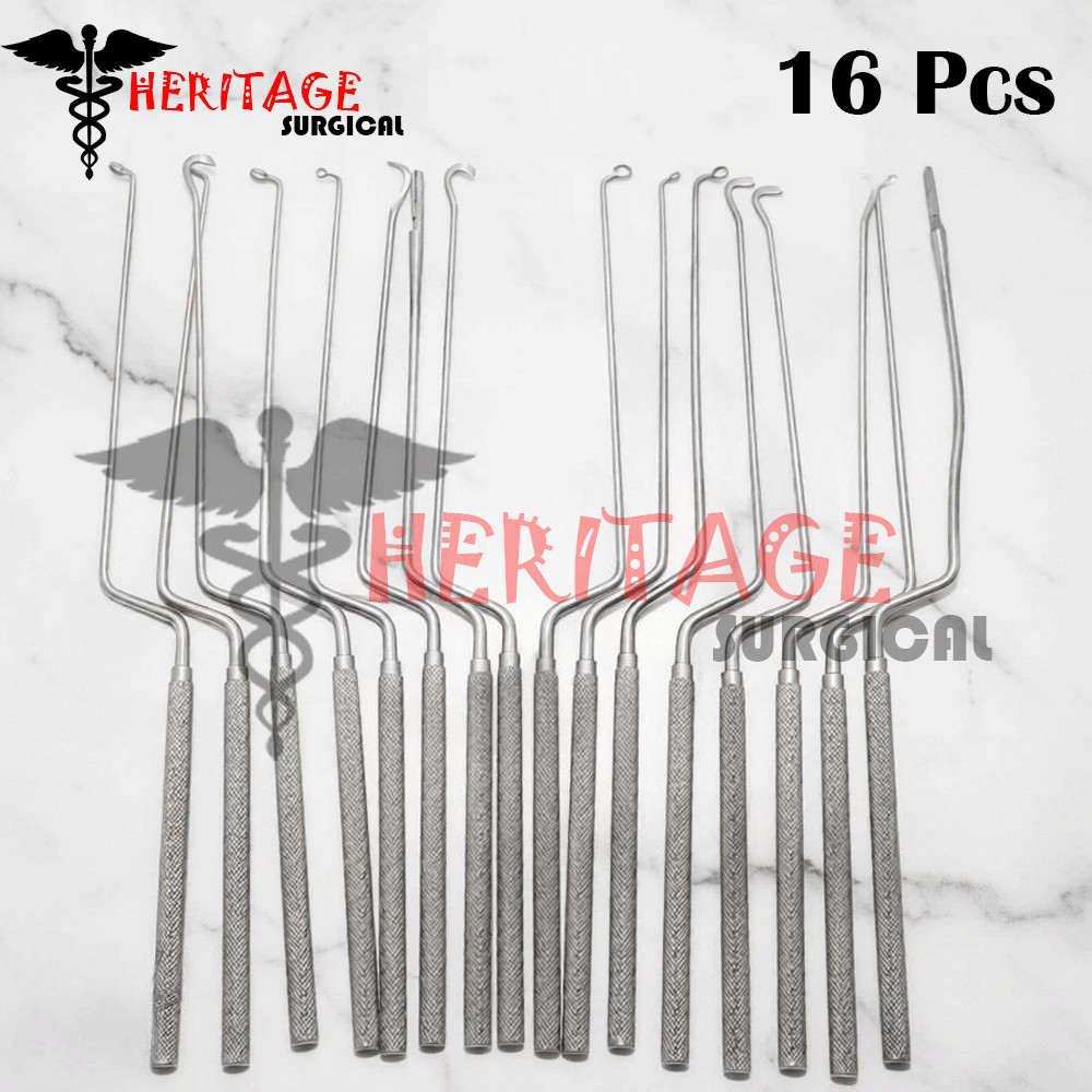 Hardy Pituitary Neuro Curettes Set Of 16 Surgical Instruments Transsphenoidal