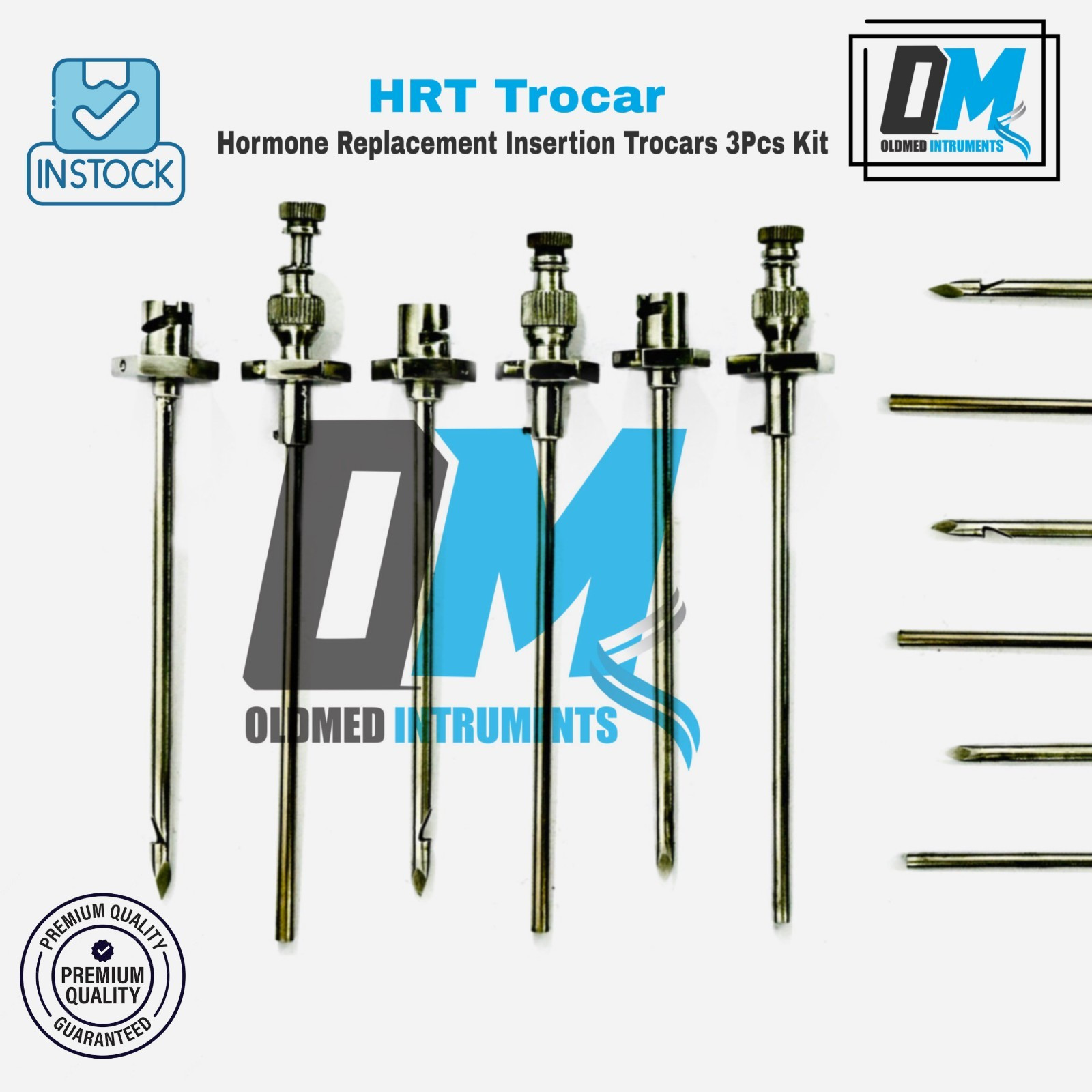HRT Trocar 3.5 mm Hormone Replacement Pellet Insertion Trocars kits 3 Sets