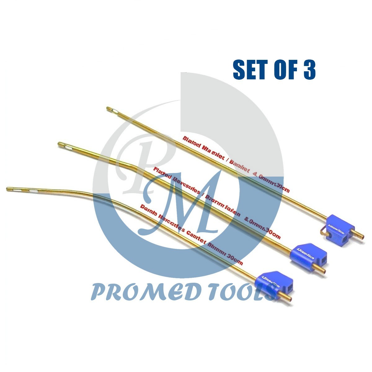 (Set of 3) MicroAire Pal Type Fitting Liposuction Cannulas Set