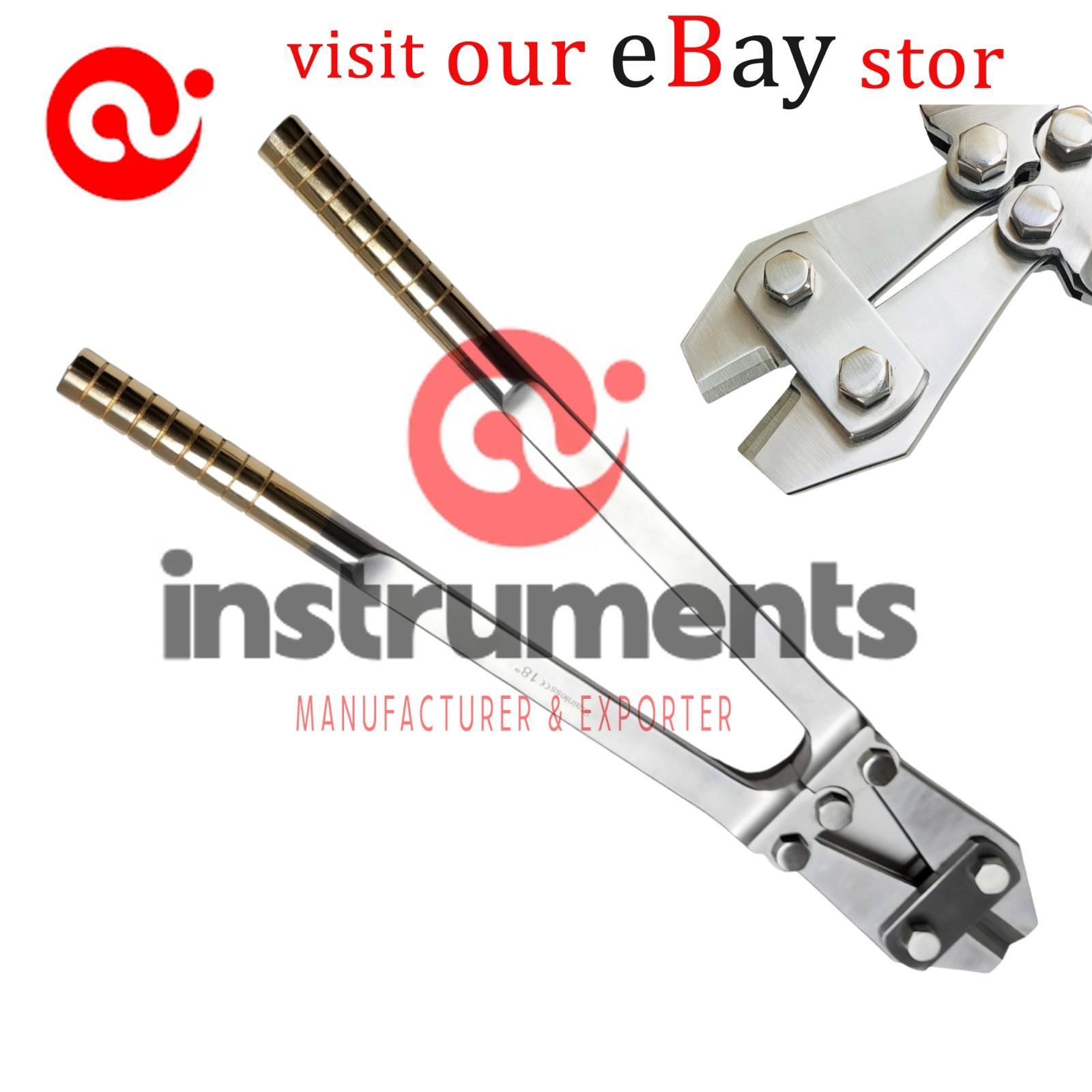 TC Pin & Wire Cutter 18 Heavy Veterinary Orthopaedic Surgical Instrument By Ai