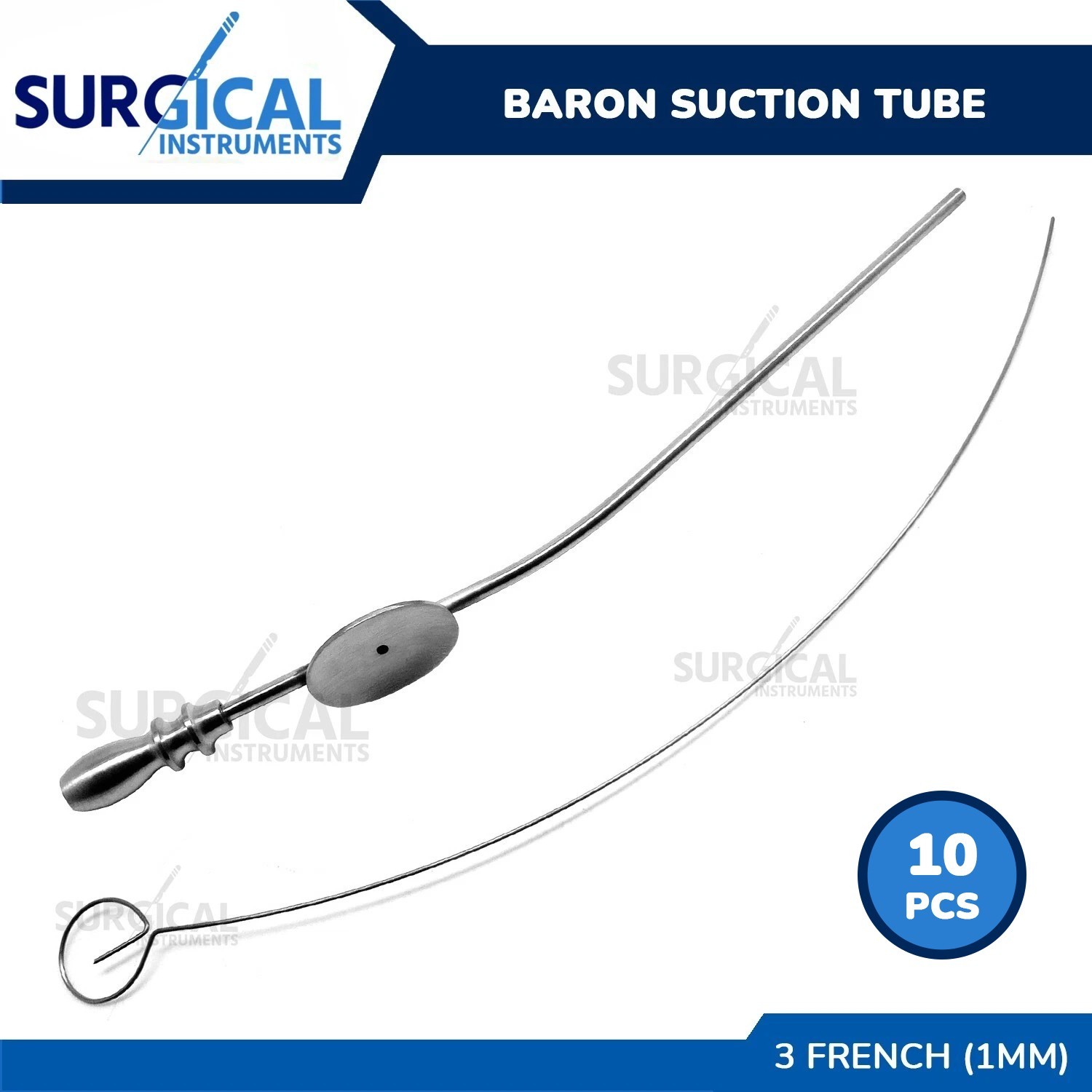 10 Pcs BARON Suction Tube 3 French (1.00mm) Surgical Instruments German Grade