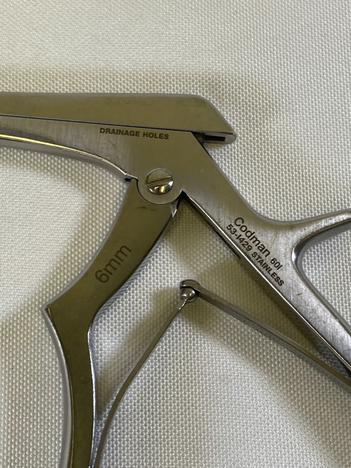 Codman 53-1429 6mm x 40° x 11″ Lumbar Kerrison Rongeur Hardy Handle Neuro Spine