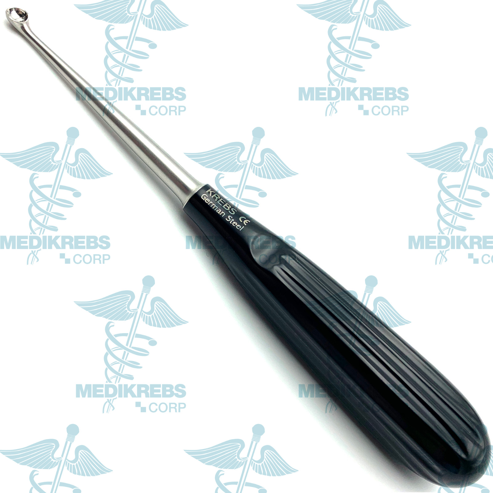 Spratt Brun Bone Curette Set w/ Sterilizing Tray, Curved Fig. 0-0000 x 17 cm