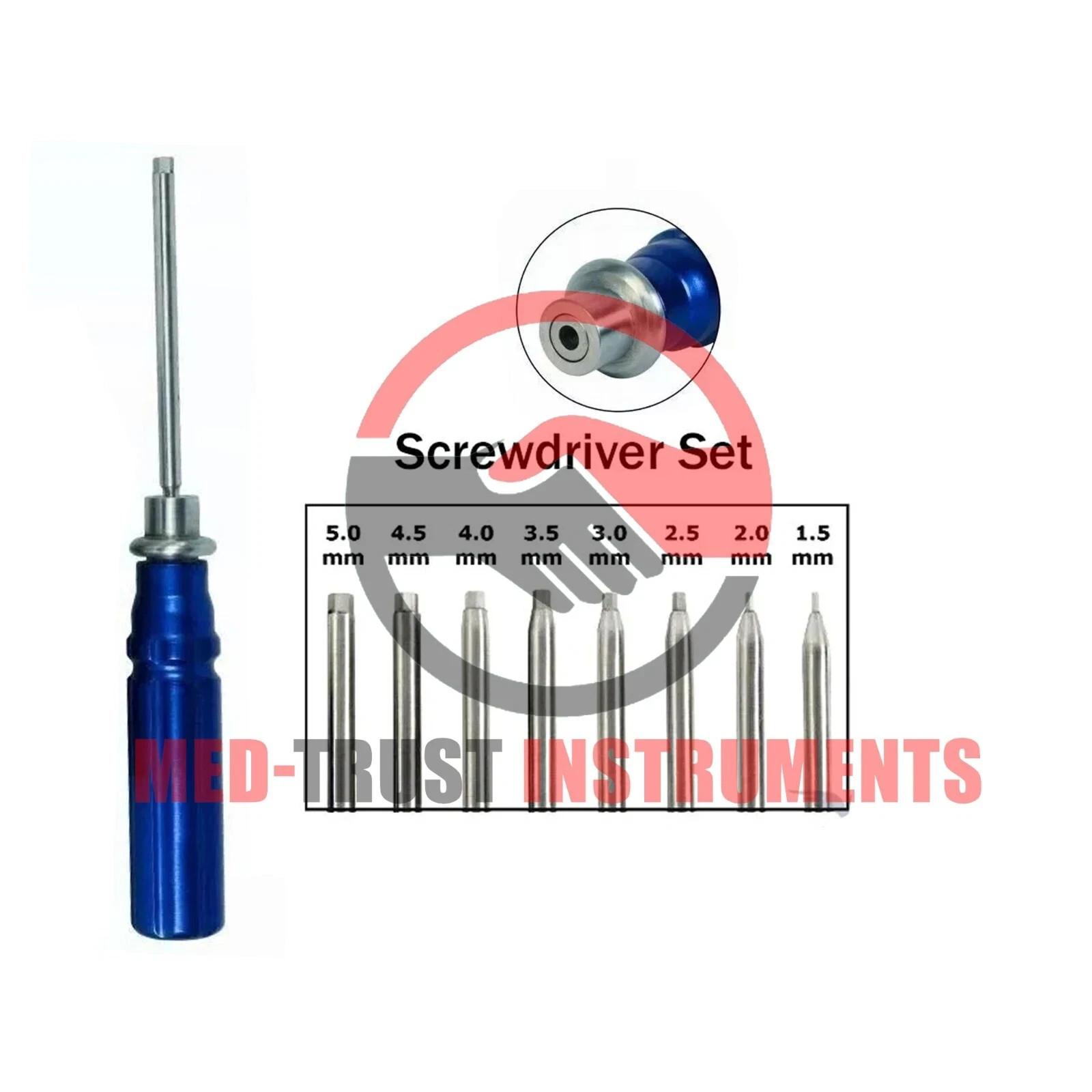 Orthopedic Bone Screwdriver Set With Quick Coupling Handle Surgical Instruments
