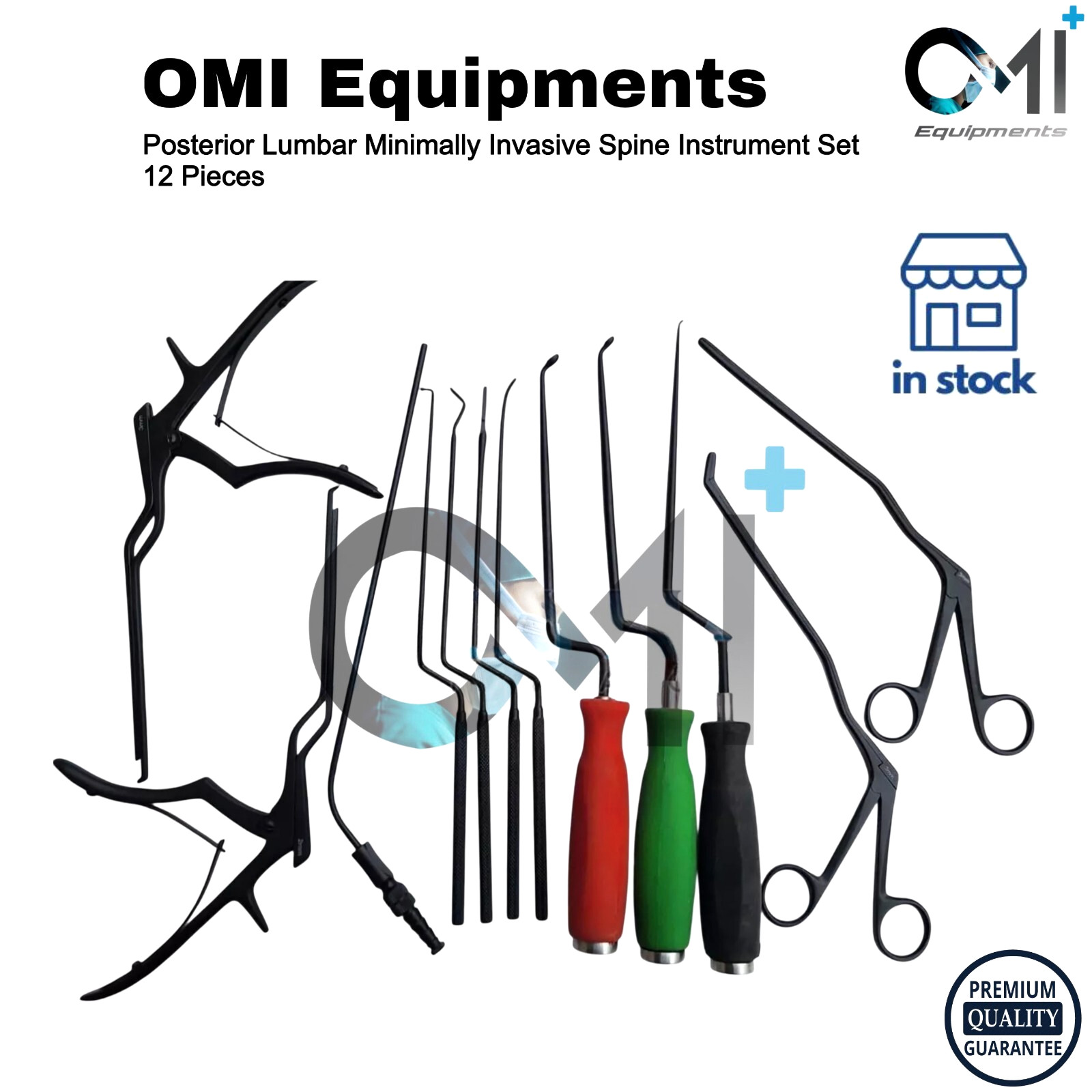 Posterior Lumbar Minimally Invasive Spine Instrument Set of 12 Orthopedic Black