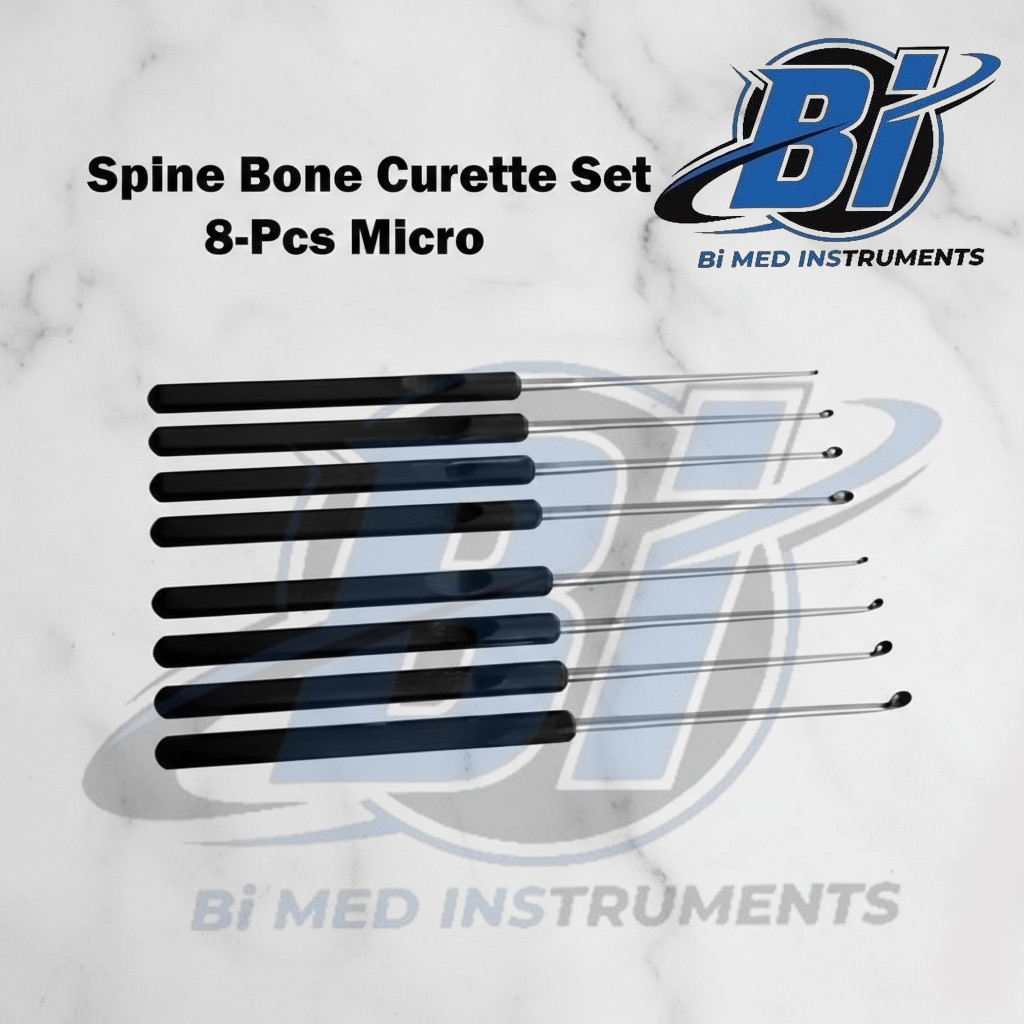 8-Pcs Micro Spine Bone Curette Set – Surgical Ortho Instruments Premium Quality