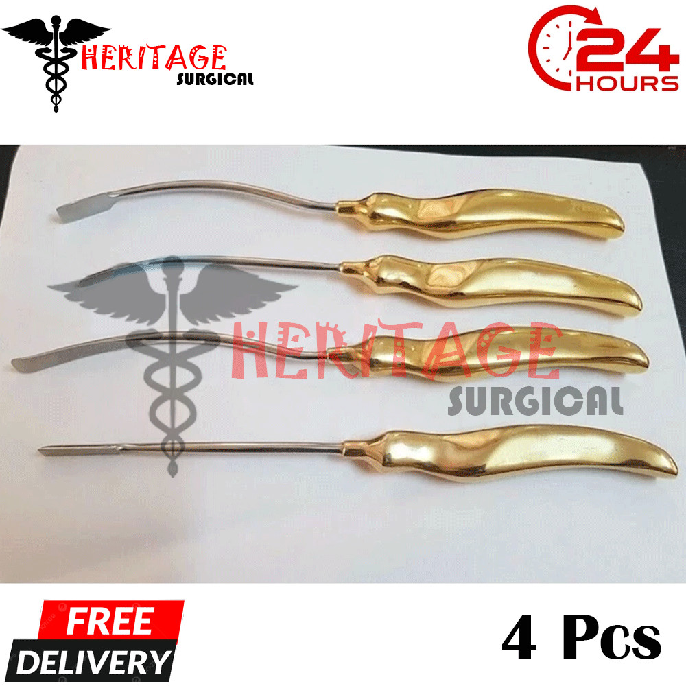 Face Lift Browlift Dissectors & Elevator Set of 4 pcs Plastic Surgery Instrument