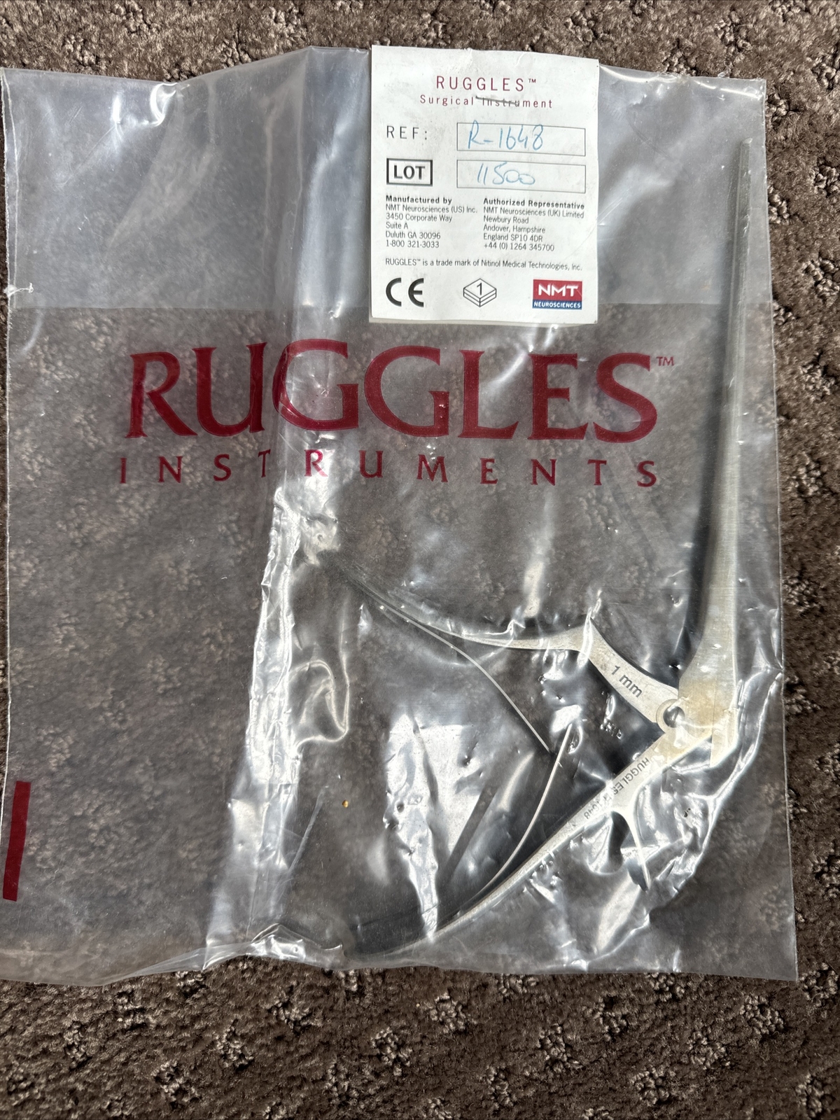 Ruggles Surgical Orthopedic 1mm 40 Deg 7in Kerrison Rongeur R-1648