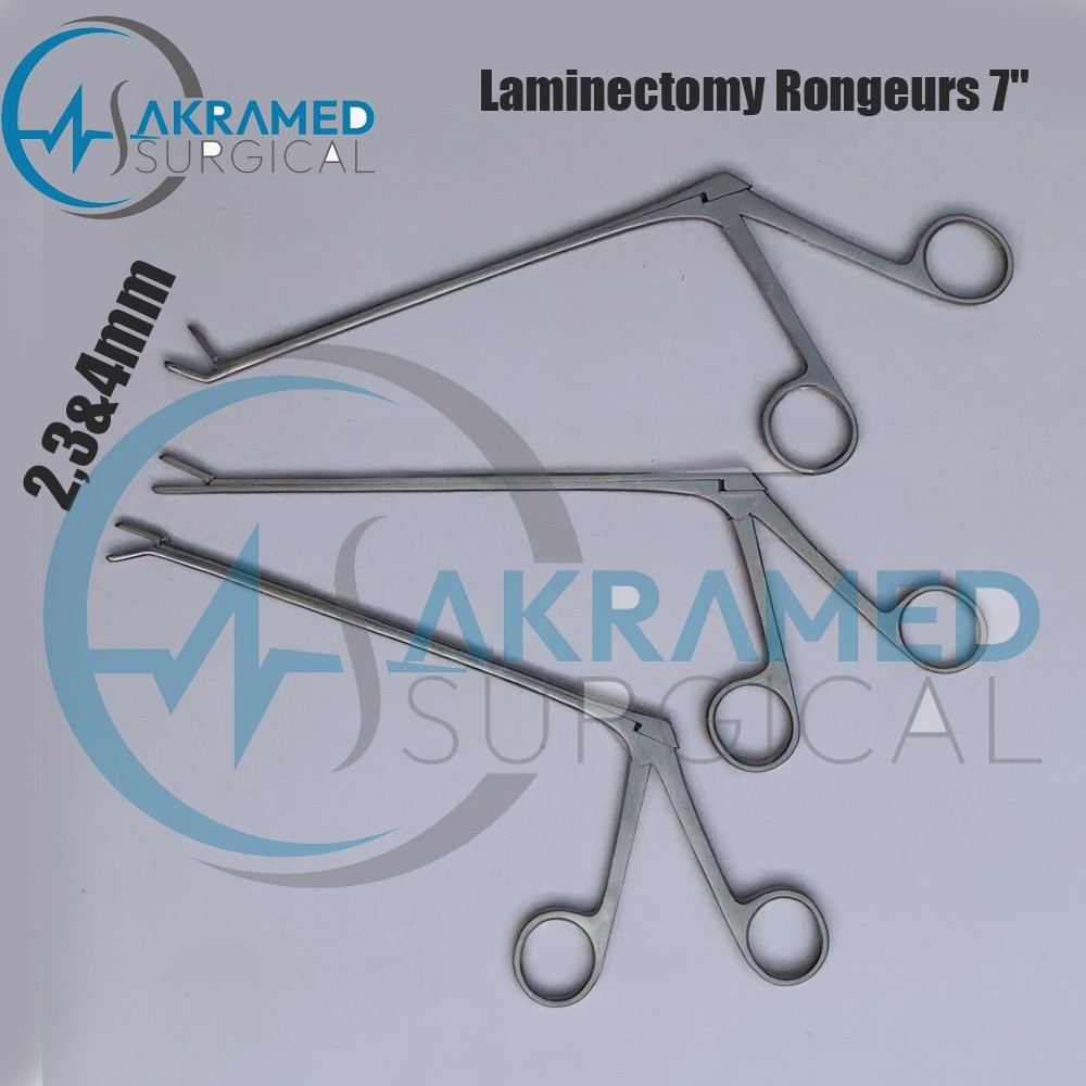 Laminectomy Rongeurs 7” STR 2,3 & 4mm Set of 3 Pcs Spine Orthopedic Instruments