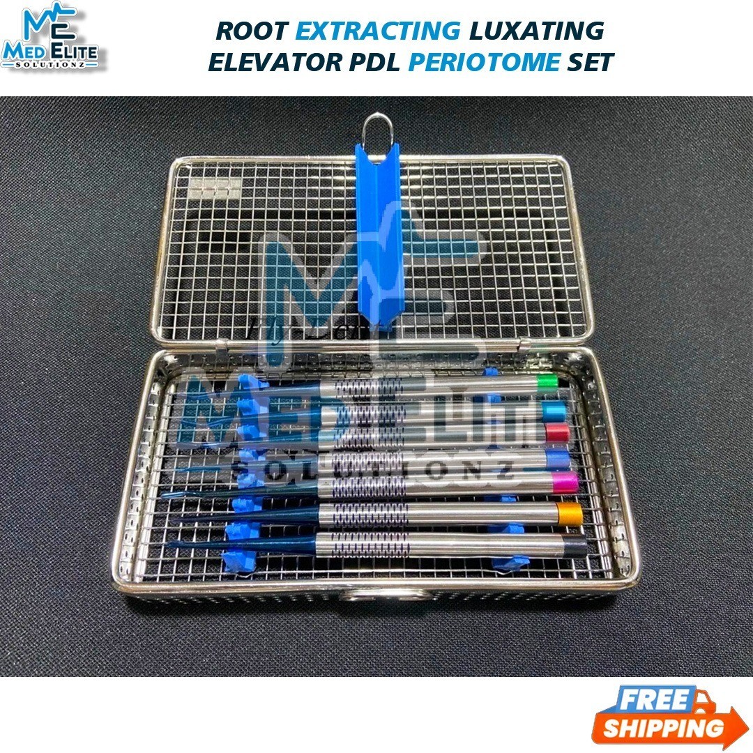 Dental PDL Luxating Root Elevators Set of 7 Precise Periotomes Tips Implant Tool