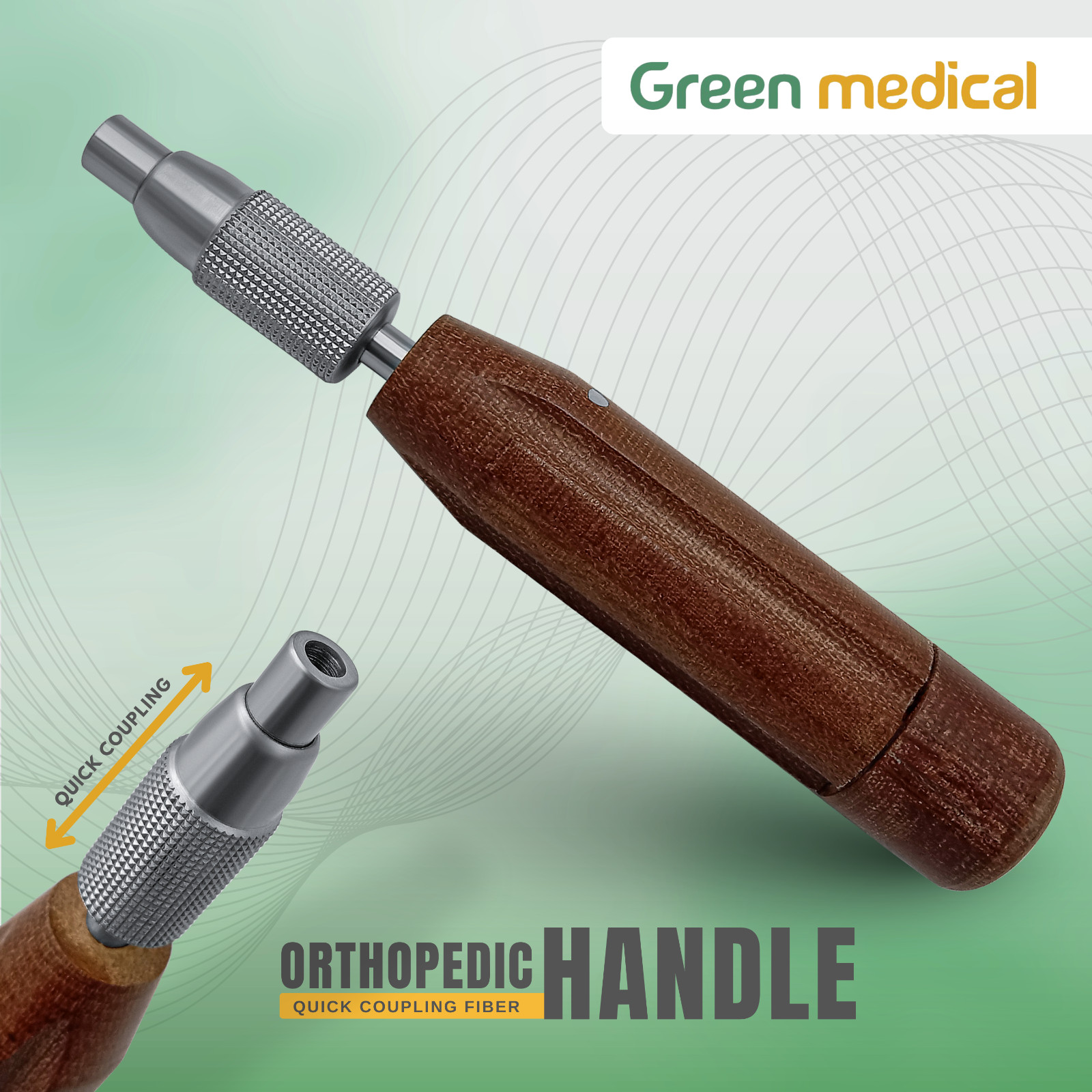 Fiber Handle With Quick Coupling / Fiber Grip Orthopedic Surgical Instruments