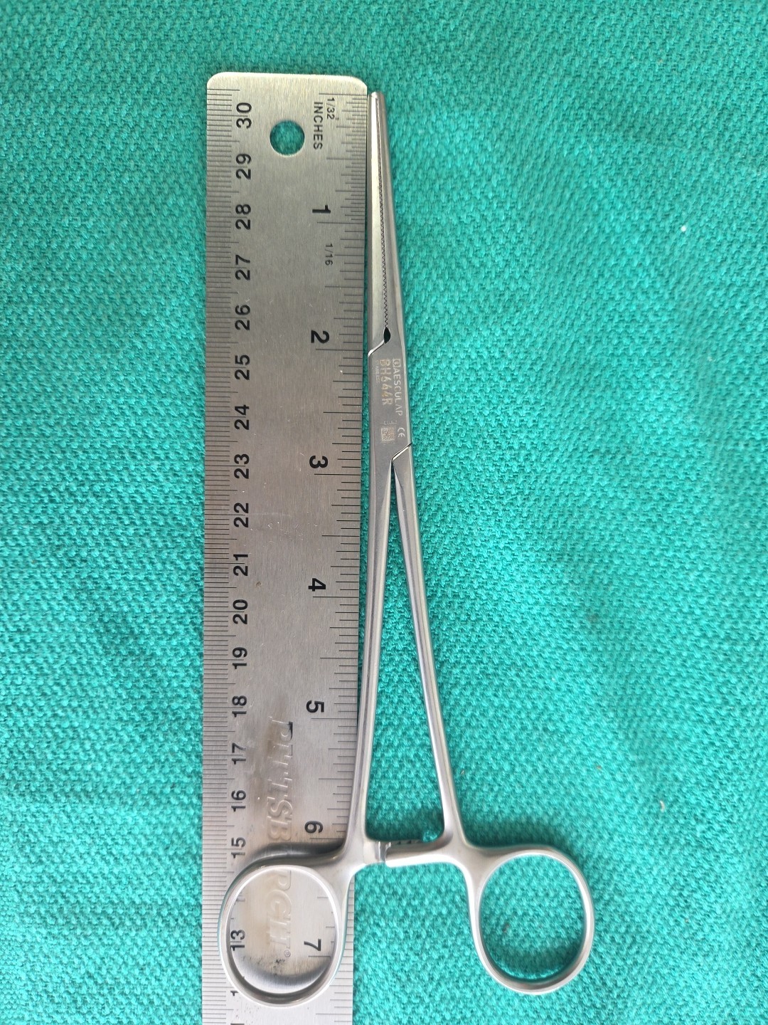 Aesculap BH644R Kocher-OCHSNER Hemostatic Forceps, Straight, 7-1/4″