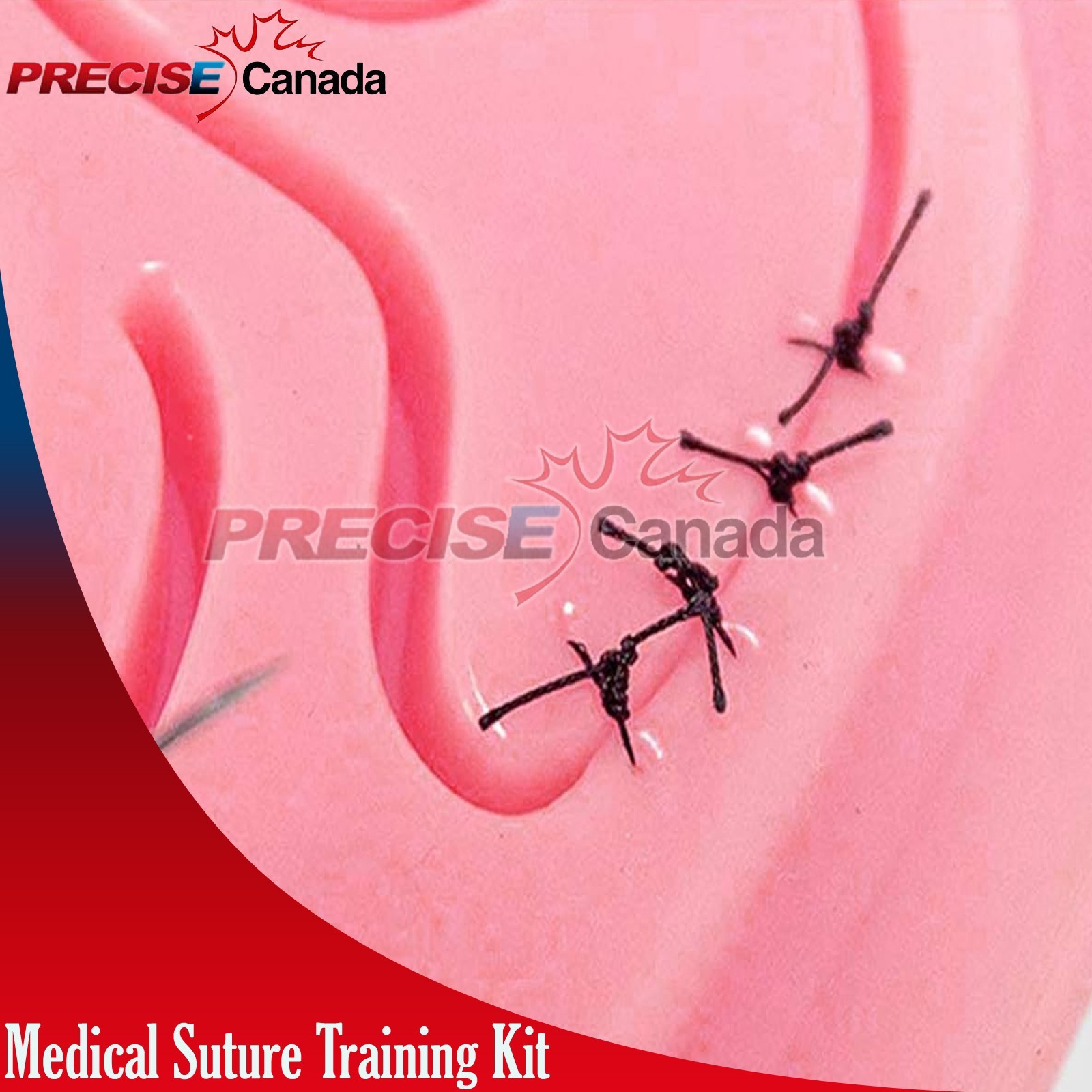 3 Pcs ENT 3D Silicone Suture Practice Pad with 8 Wounds Laparoscopic DS-1395