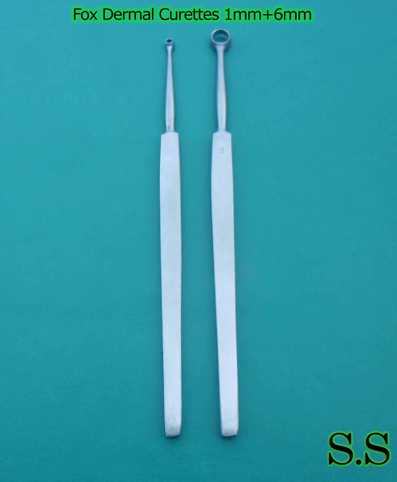 Fox Dermal Curettes 1mm+6mm Surgical Dermatology Instruments