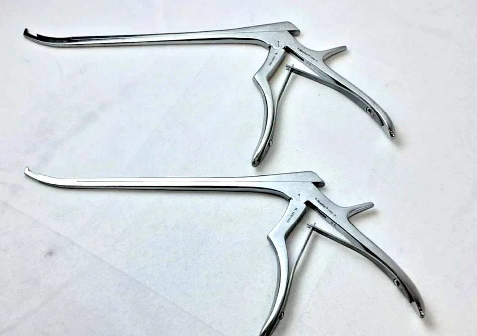 2pc Kerrison Rongeur Set 2mm 3mm 40° Up Bite 8″ V Mueller Spurling Neurosurgical