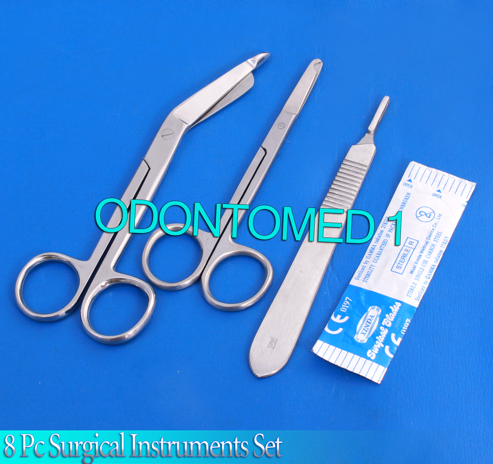 8 Pc Surgical Instruments Suture Laceration Kit Scissors Forceps Surgical Blades