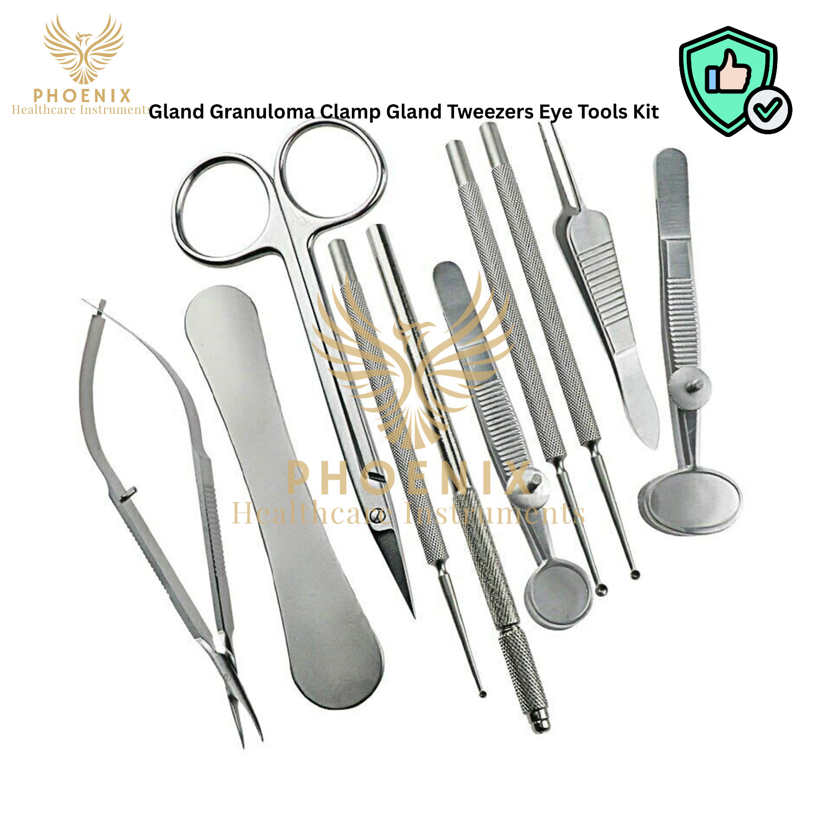 1 Set Stainless Steel Gland Granuloma Clamp Gland Tweezers Eye Tools Kit Massage