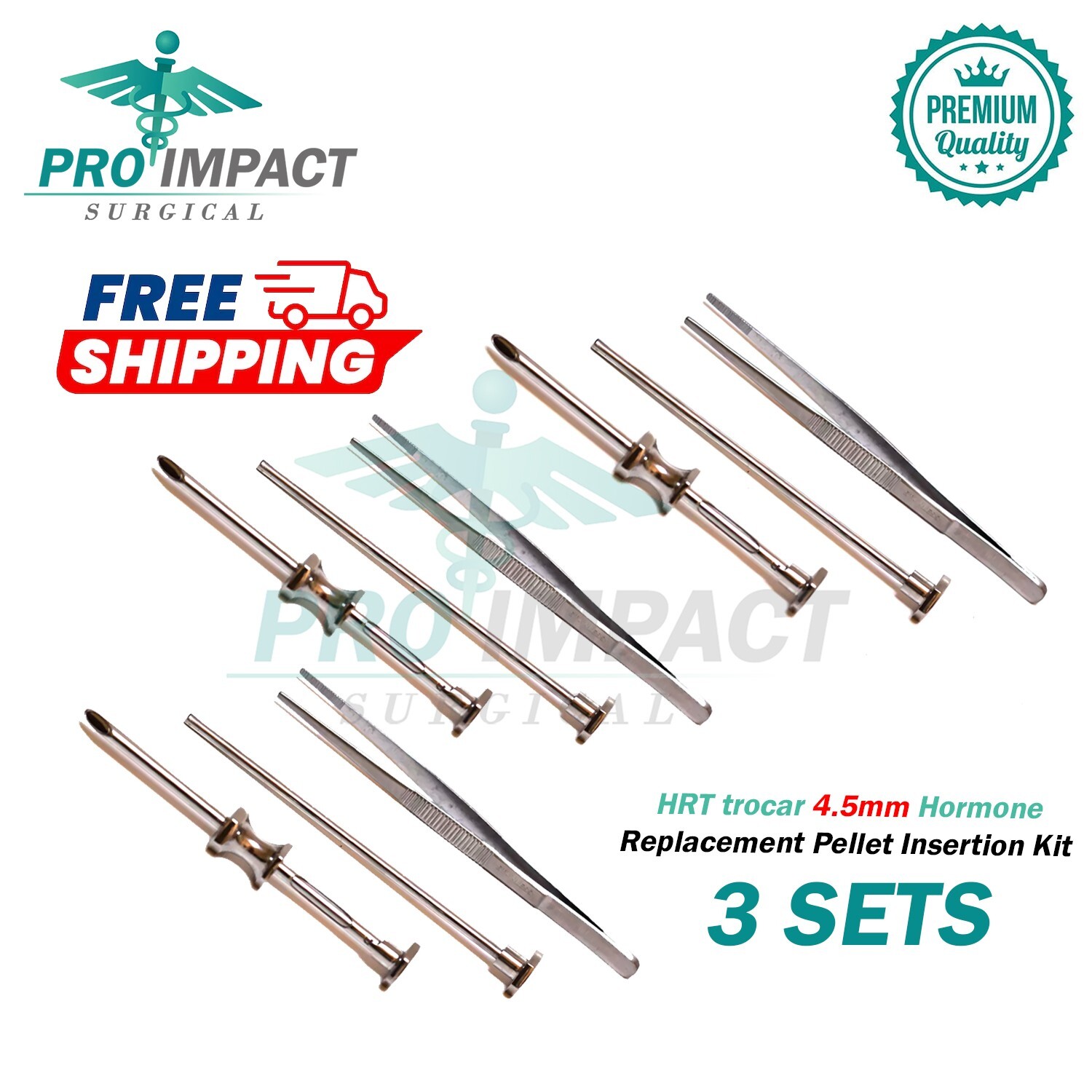 HRT Trocar 4.5mm Hormone Replacement Pellet Insertion Kit 3 Sets Surgical