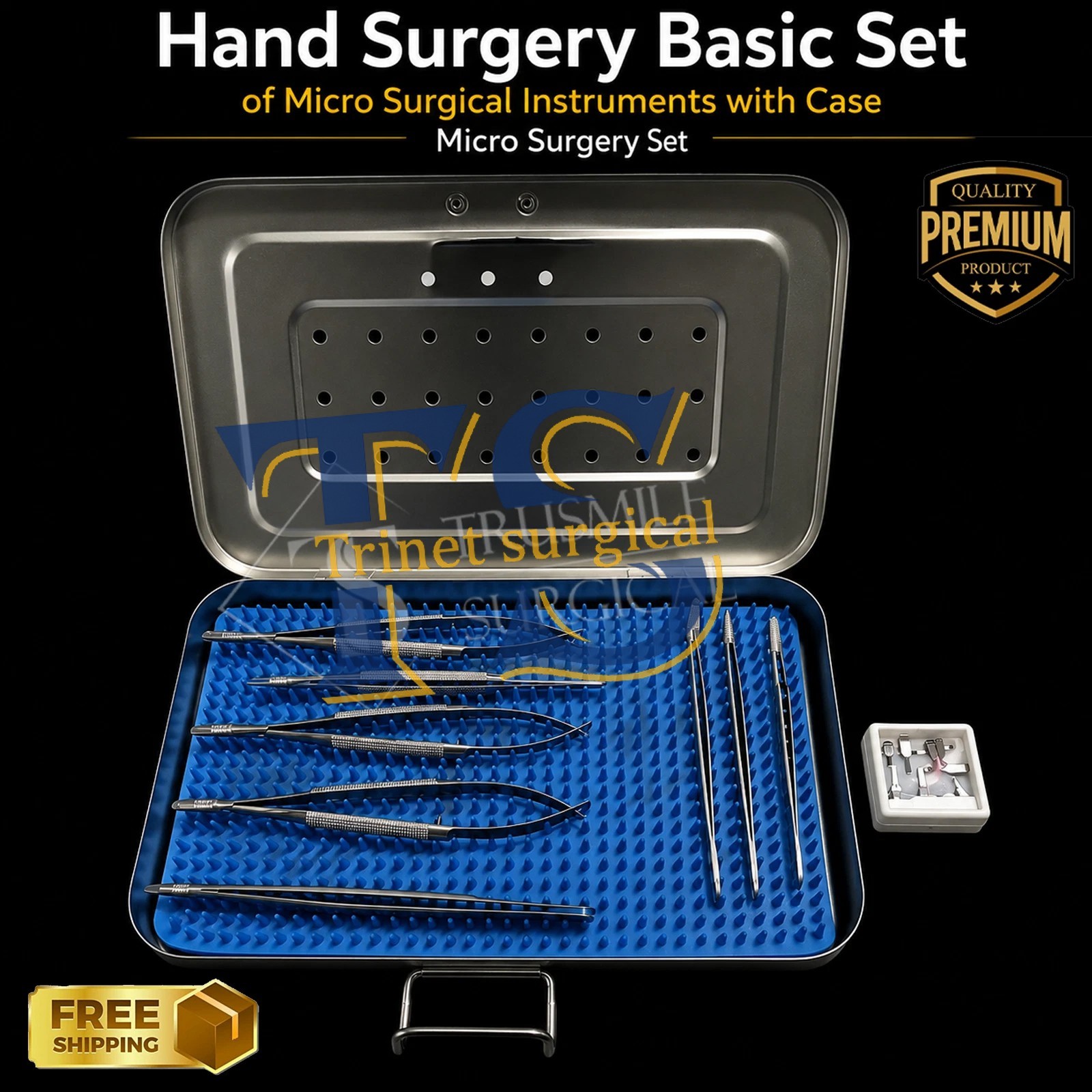 Hand Surgery Basic Set of Micro Surgical Instruments with Case Micro Surgery Set