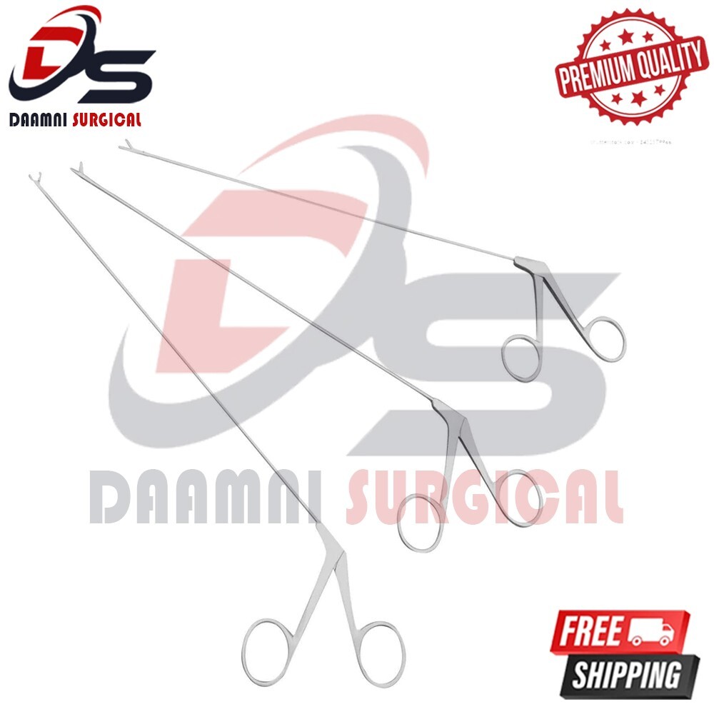 Micro laryngeal Forcep Set Scissor Grasper Biopsy Cup Forceps 2x250mm 3 Pcs Set