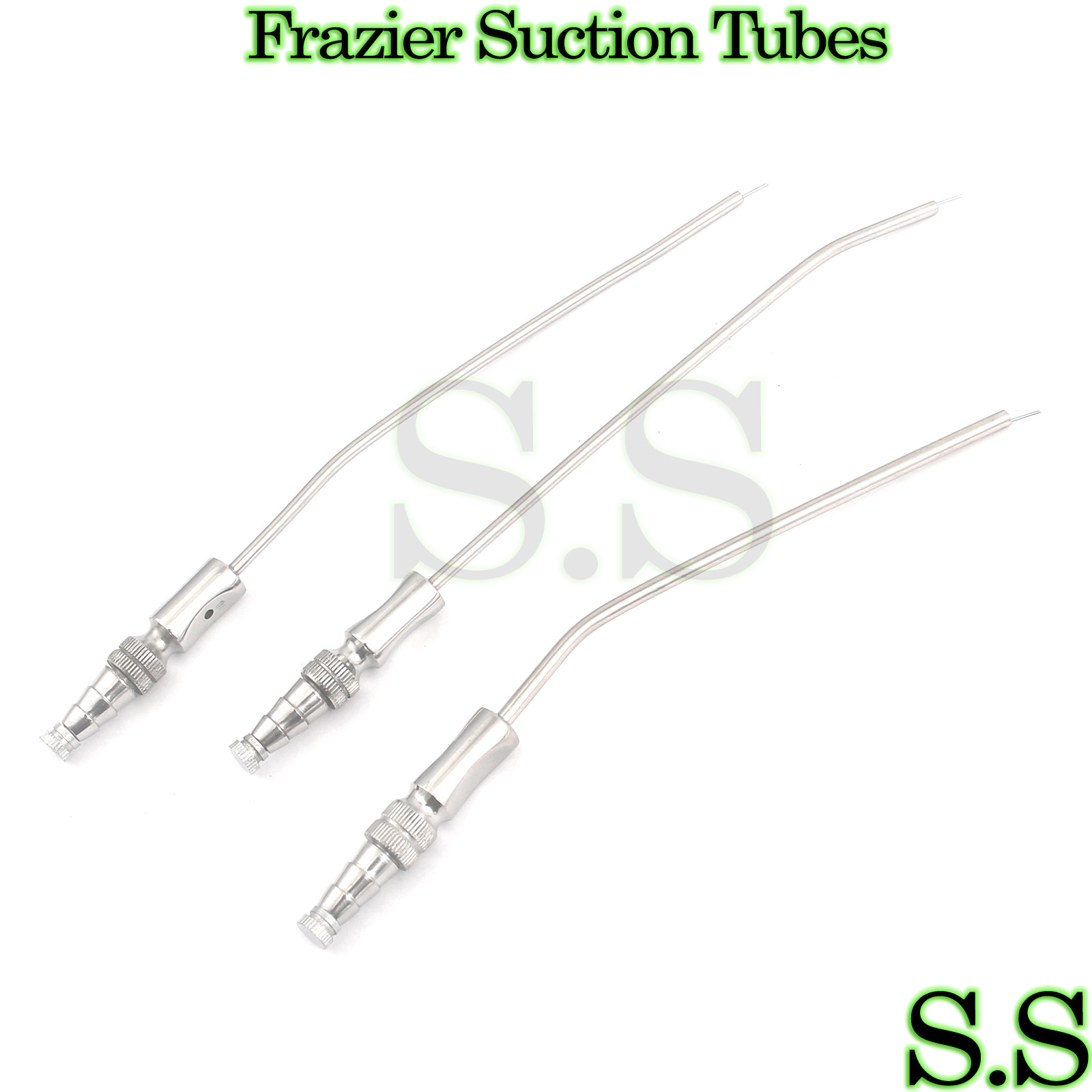 3 Pcs Surgical Frazier Tubes No. 11 Suction 3.67mm Diagnostic 7.6″ Instruments