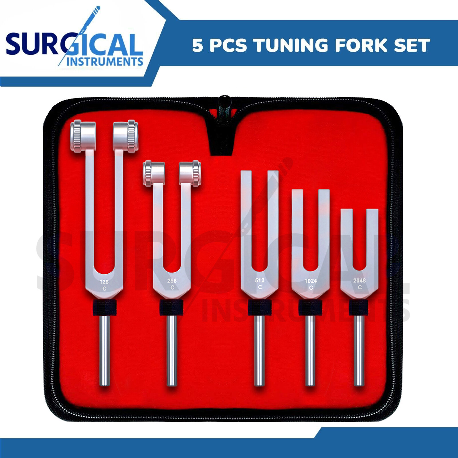 Tuning Fork Set of 5 – Medical Surgical Diagnostic Instruments A+Quality