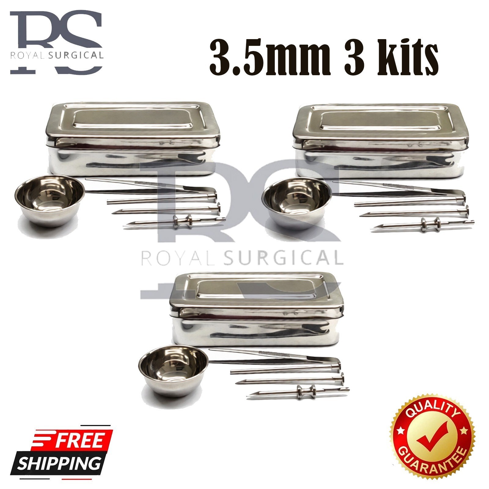 3 HRT Trocar kit 3.5mm 3 kits ,Hormone Replacement Pellet Insertion Kit 3 Sets