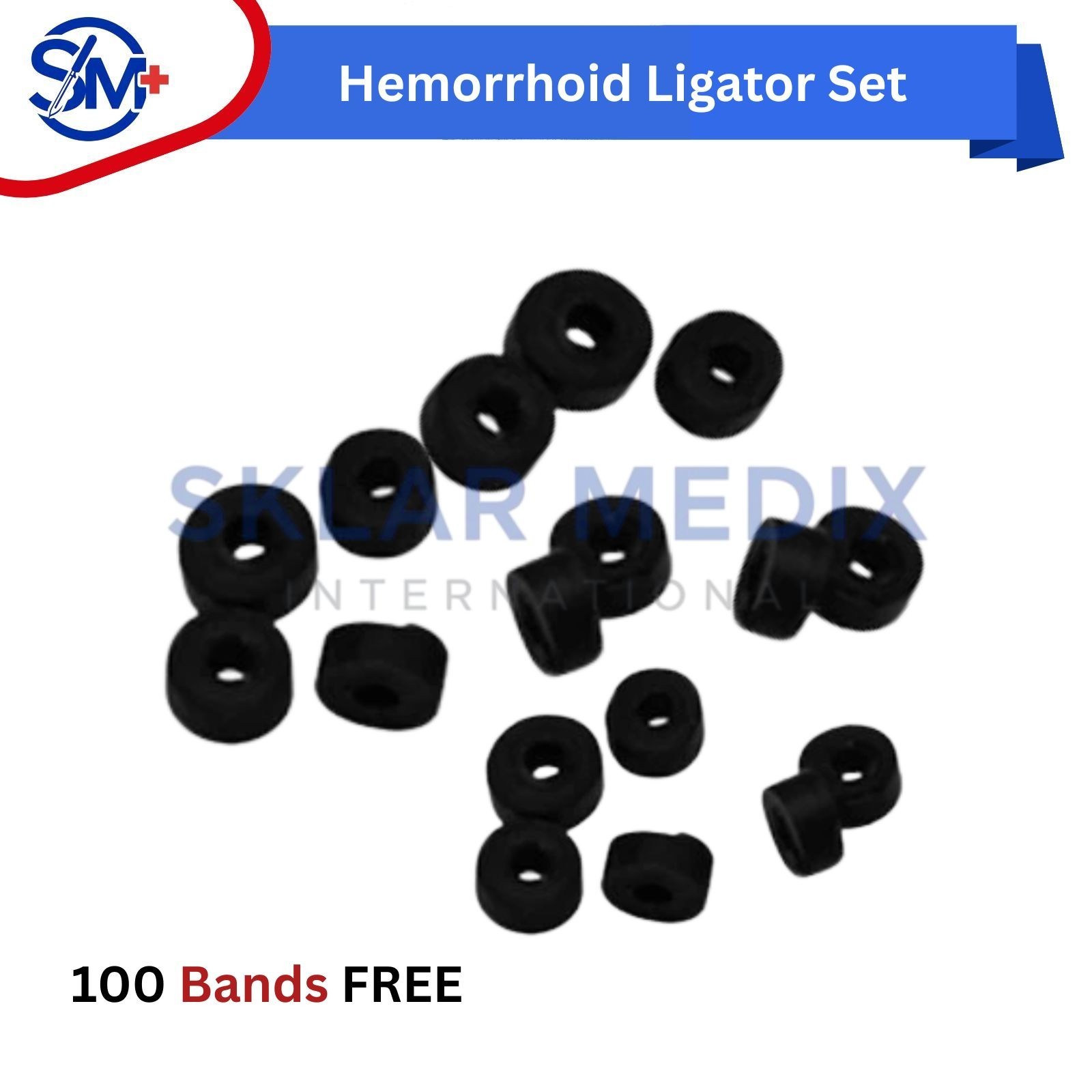 Hemorrhoid Suction Ligator Proctoscope Rectal Anoscope + Surgical Latex Rings CE