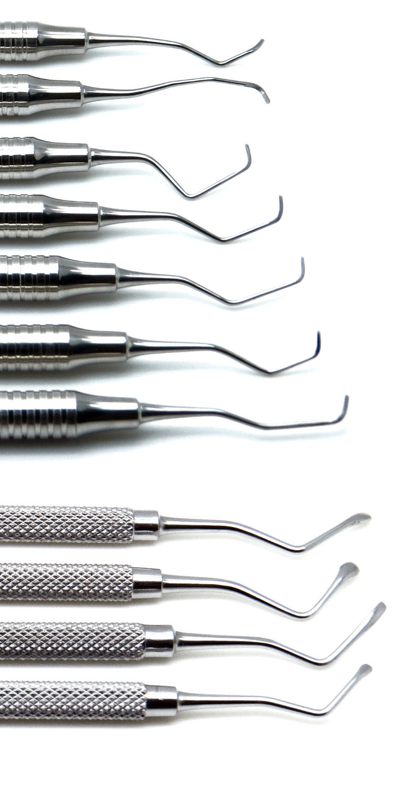 11 Pcs Curettes Gracey Periodontal 1/2-13/14 & Lucas Surgical 85-88 Dental Tools