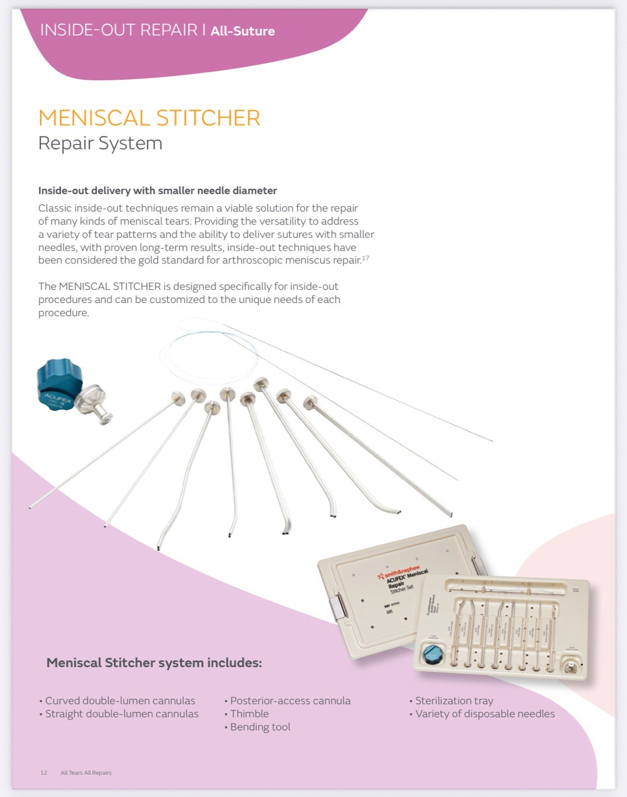 S&N All-Inside Meniscal Repair Solutions (Fast-Fix, NOVOSTITCH or Others…) 1Pcs