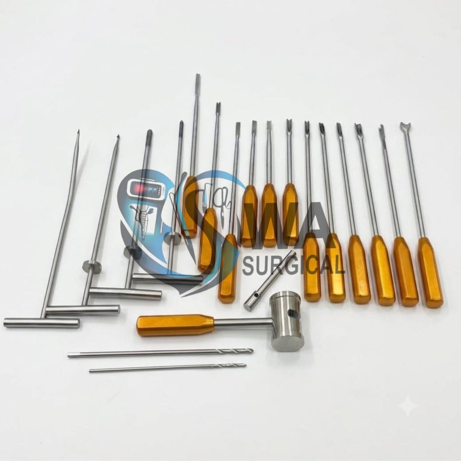 22 PCS Cement Removal Instruments Orthopedic Set, For Knee Hip Shoulder Surgery,