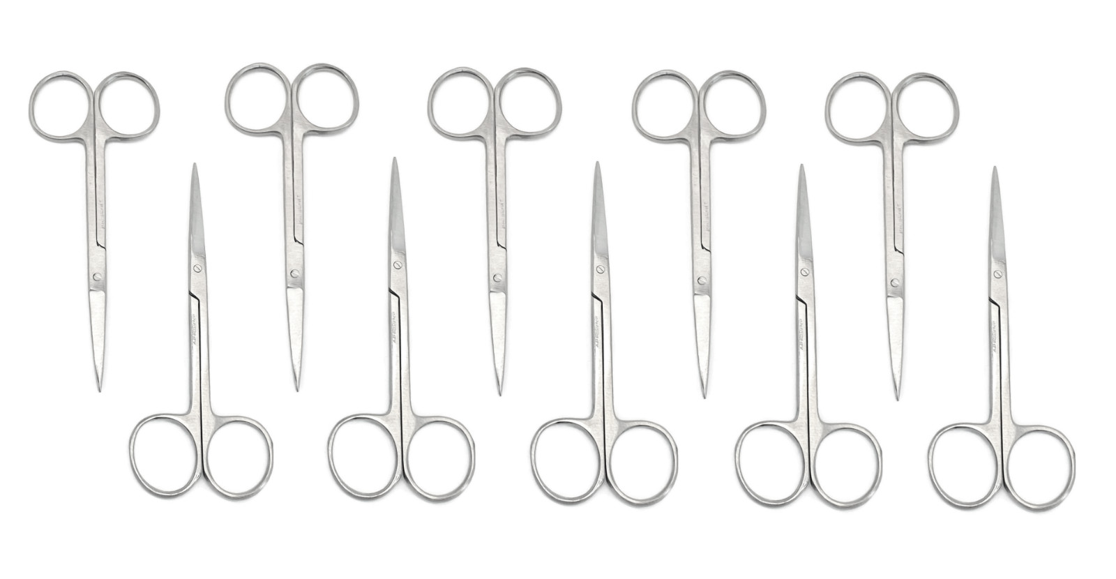 Fine IRIS Operating Scissors, Sharp/Sharp, Straight 4-1/2″ (Lot of 10) Satin