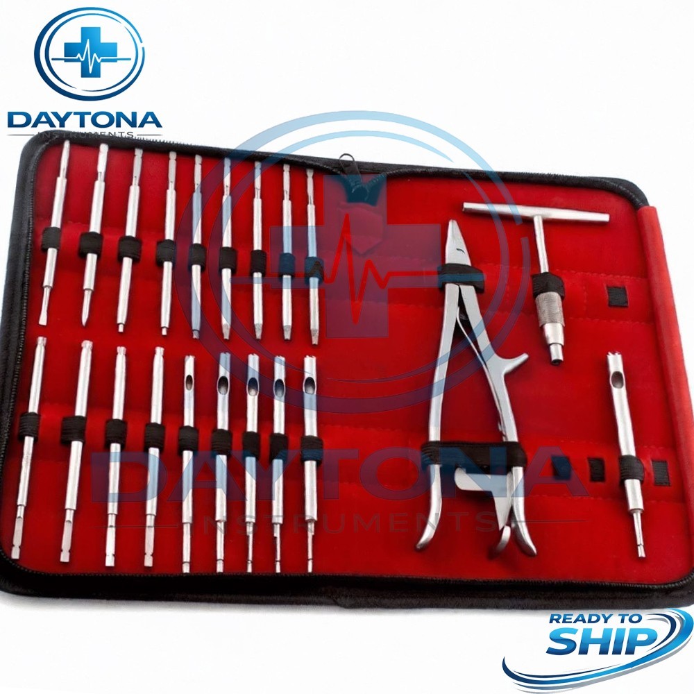 Broken Screw Removal Instrument 19 PCs Set With Case Orthopedics Broken