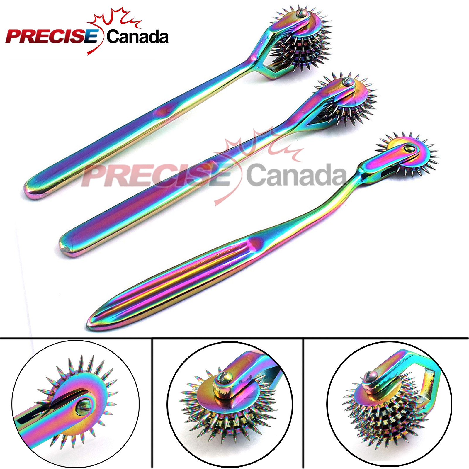 NEW Wartenberg Pinwheel 3Pcs Neurological Pin Wheel 1, 3, 5 Head Multi Color