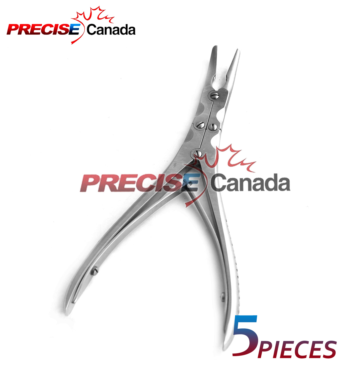 SET OF 5 ZAUFEL JANSEN RONGEUR 7″ CURVED NEURO SURGICAL INSTRUMENTS