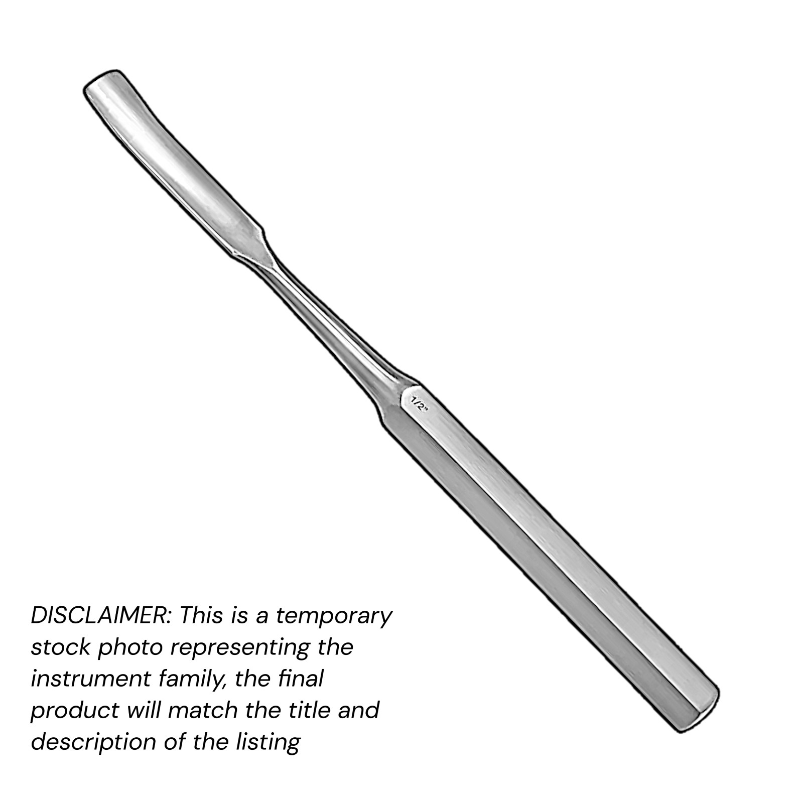 5 pcs Hibbs Gouge, 9″ 1/4″ Curved Tip Stainless Volaris Economy Grade