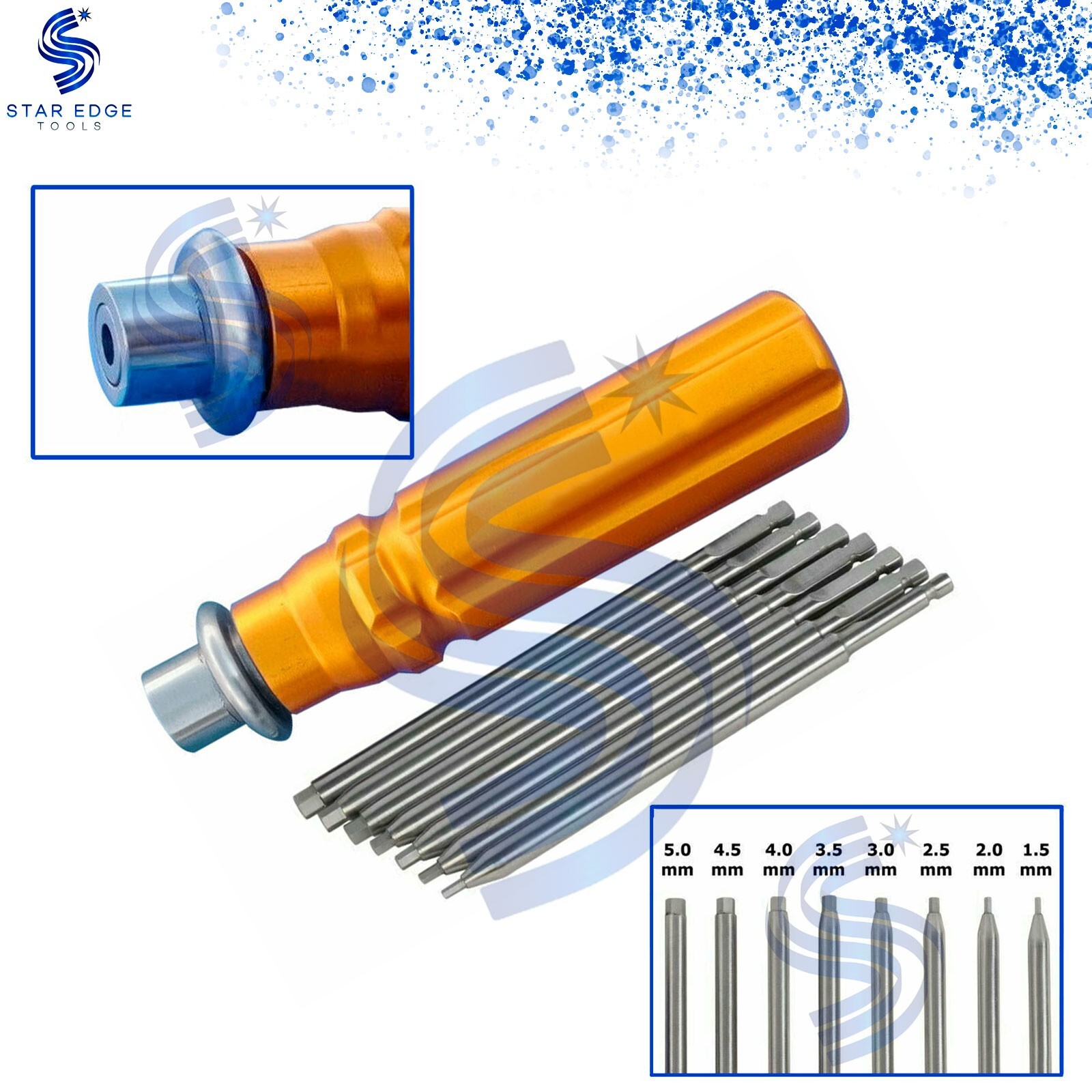 Bone Screw Driver Set Quick Coupling Handle Orthopedic Veterinary Instruments