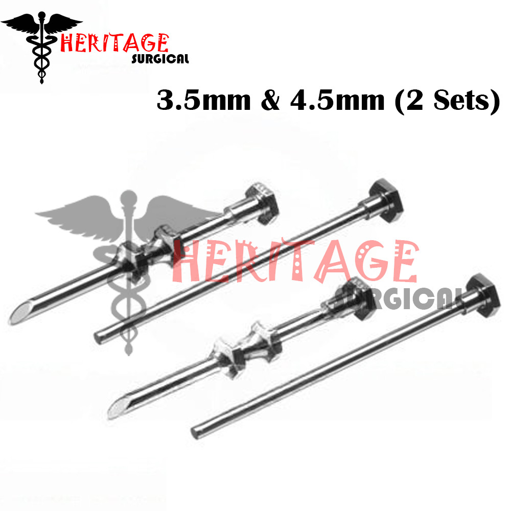 HRT Trocar 3.5mm and 4.5mm Hormone Replacement Pellet insertion trocars 2 Sets
