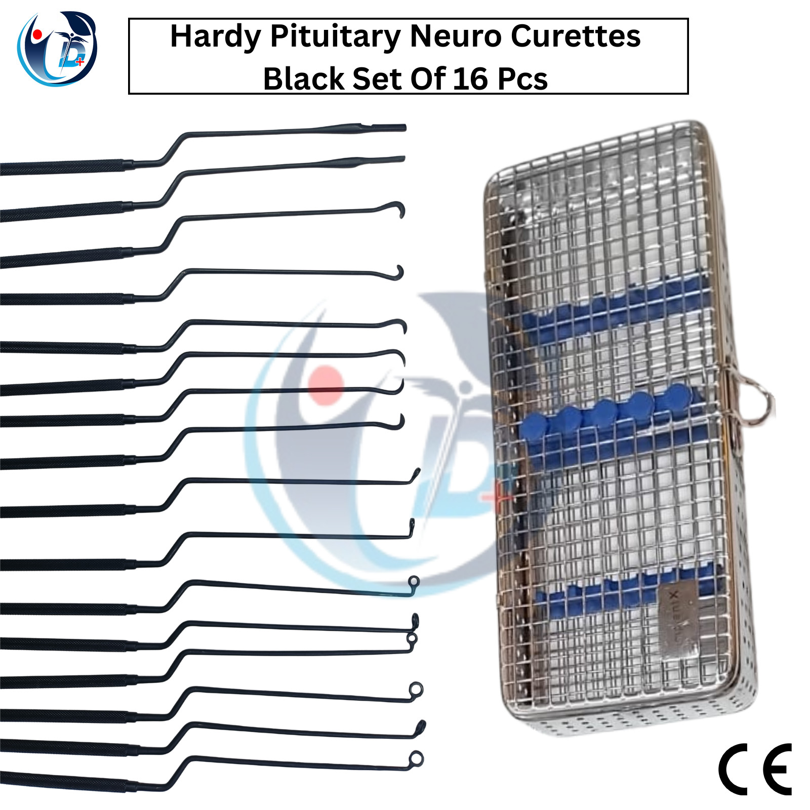 Hardy Pituitary Neuro Curettes 16 Pcs Transsphenoidal Surgical Instruments + Box