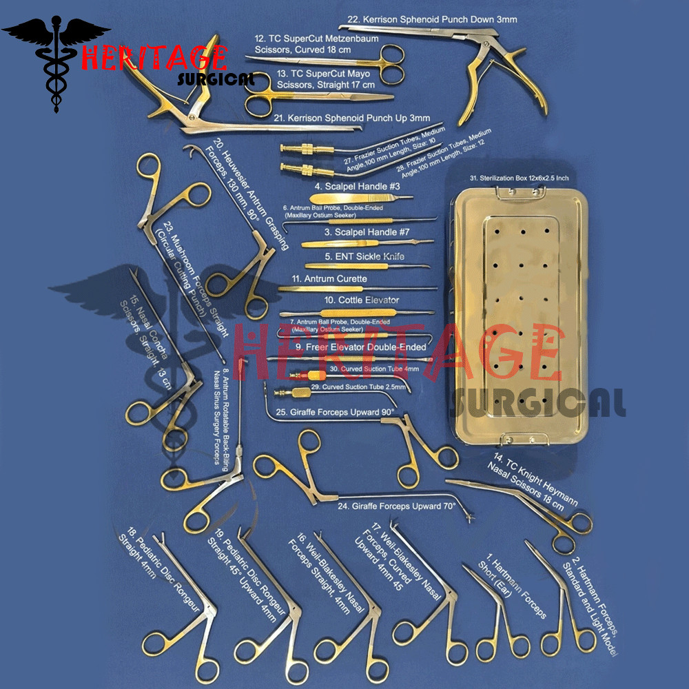 Fess Instruments Set Endoscopic Sinus Surgery A+ German Steel ENT Instruments Se