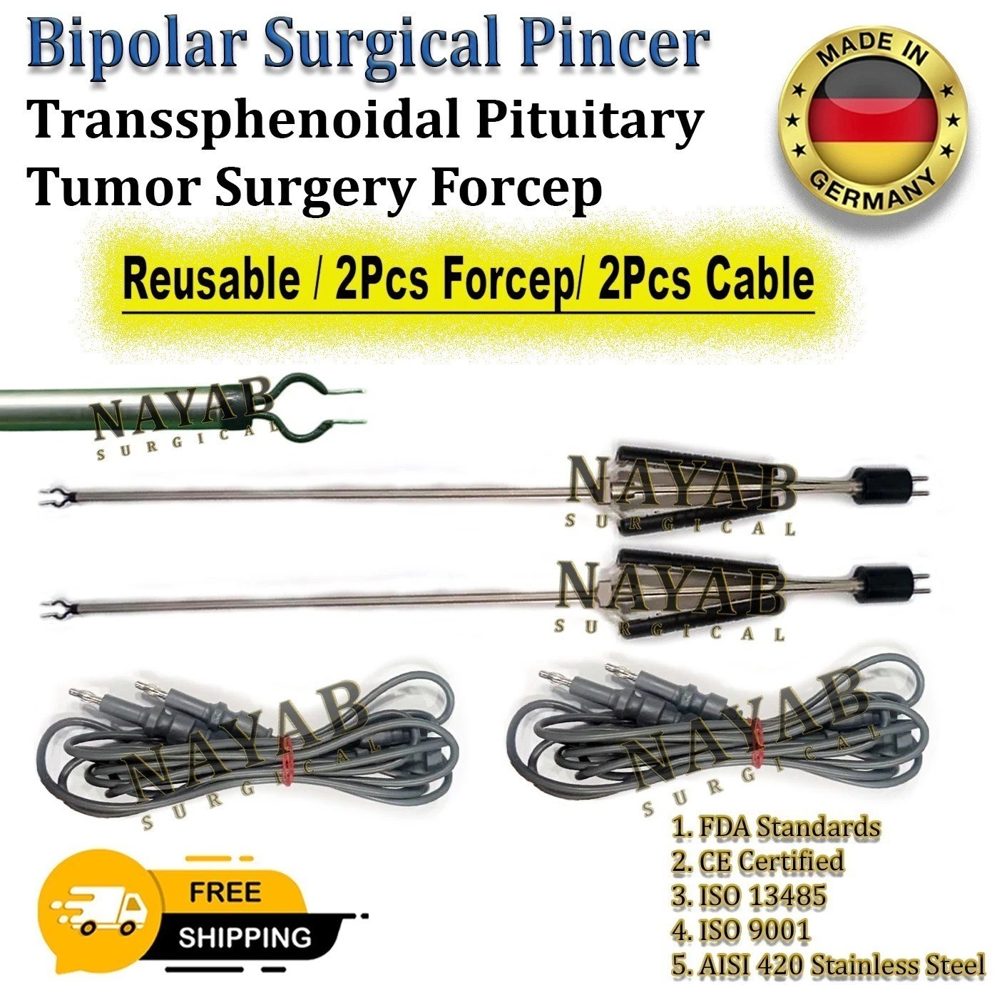 Bipolar Surgical Pincer – Transsphenoidal Pituitary Tumor Surgery Forcep Reusabl
