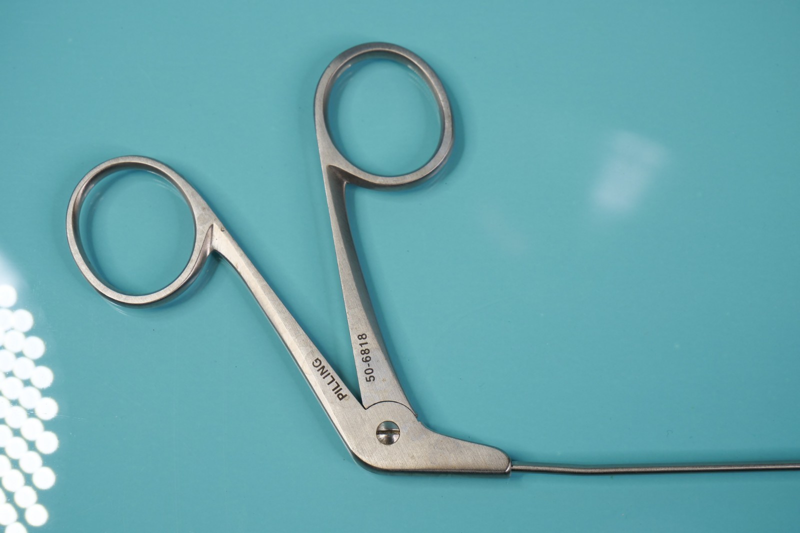 Pilling ENT Feder Ossoff 50-6818 Micro Laryngeal Scissors, Angled Up