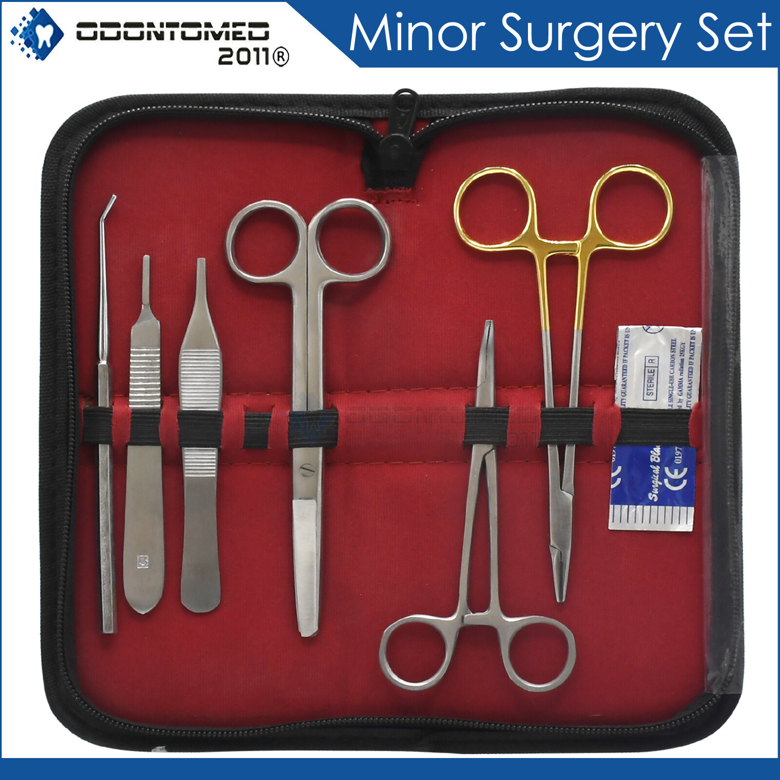 7 Pcs Minor Surgery Set Surgical Kit as Military Kit German Stainless With Case