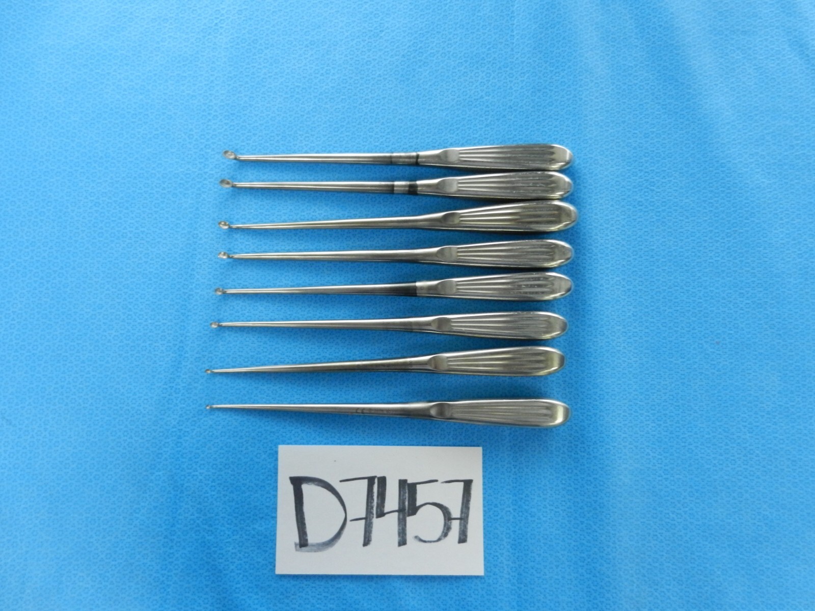 D7457 Zimmer Surgical Angled Up Orthopedic Curettes Set of 9 3676