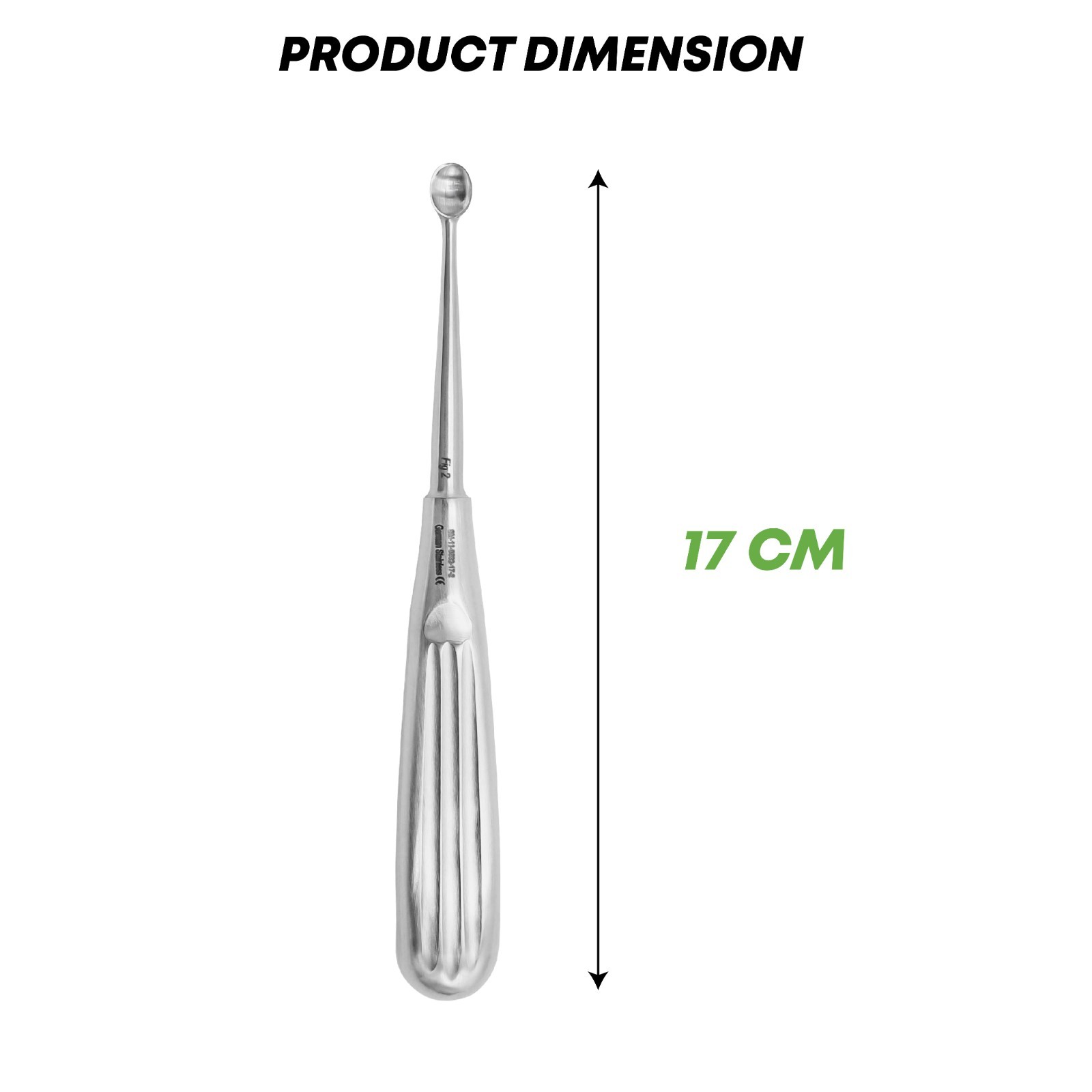Volkmann Bone Curette 17 cm Oval With Hollow 2 Surgical instrument German Grade