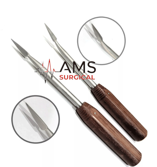 10 Bone awl straight and curved with fiber handle orthopedic instruments