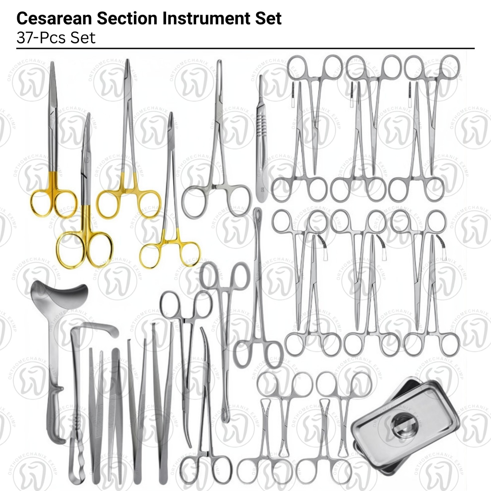37 Pcs Cesarean Section Set with Box (C-Section Set) OB/GYN Surgical Instruments
